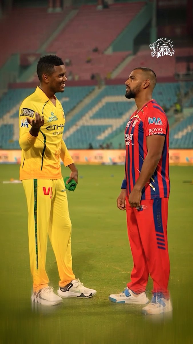 Sharing smiles all around 💛 #WhistlePodu #LSGvCSK