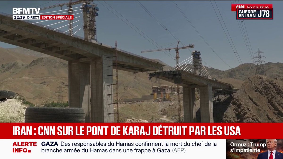 💬 "C'était le pont le plus haut du Moyen-Orient" CNN se rend sur le pont iranien de Karaj gravement endommagé par les frappes américaines