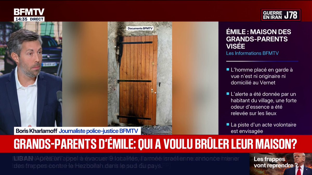 La résidence secondaire des grands-parents du petit Émile, ce petit garçon de 2 ans et demi disparu en juillet 2023 dont les restes ont été retrouvés en 2024 par une promeneuse, a été la cible d'une tentative d'incendie Un homme de 78 ans est entendu en garde à vue