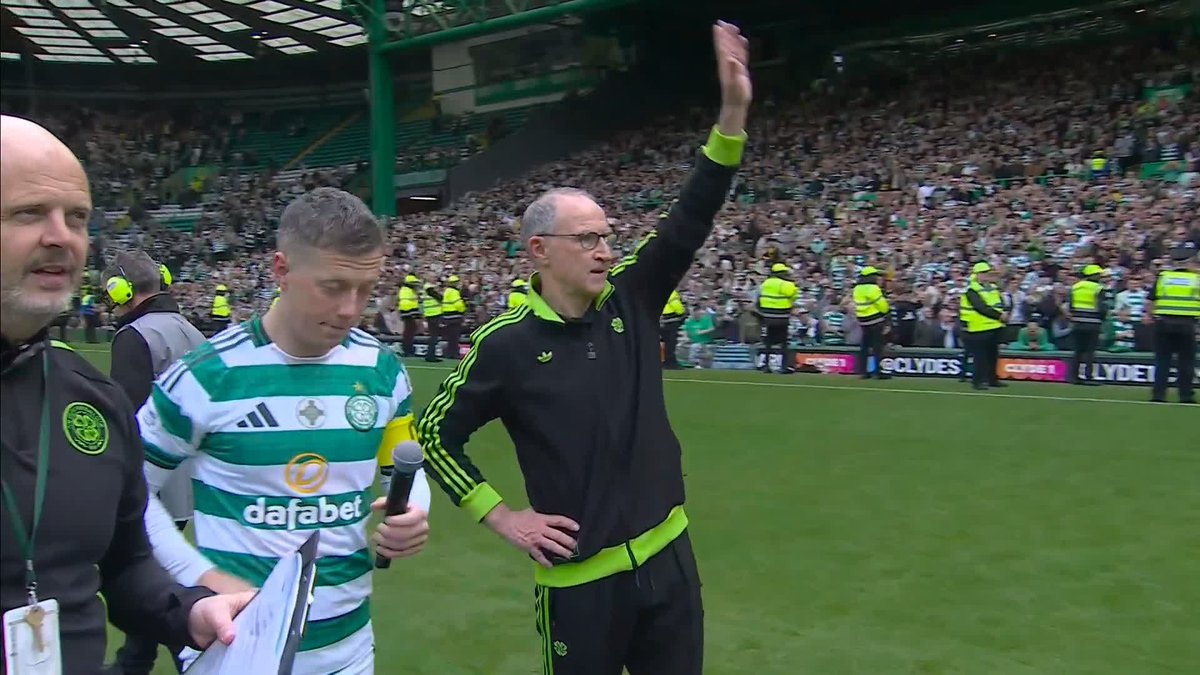 🗣️ “This is a special football club. It’s been such a hard season. You make sure you have fun tonight!” Callum McGregor with a message for the Celtic support after they clinched their 56th league title 🏆