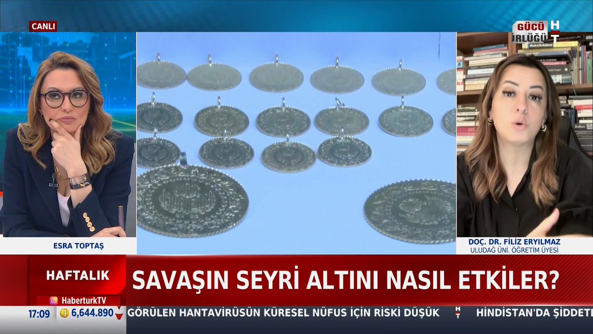 📌Altın ve gümüşte düşüşün nedeni ne? Savaşın seyri altını nasıl etkiler? Akademisyen Doç. Dr.Filiz Eryılmaz #Haftalık'ta Esra Toptaş'a anlattı.