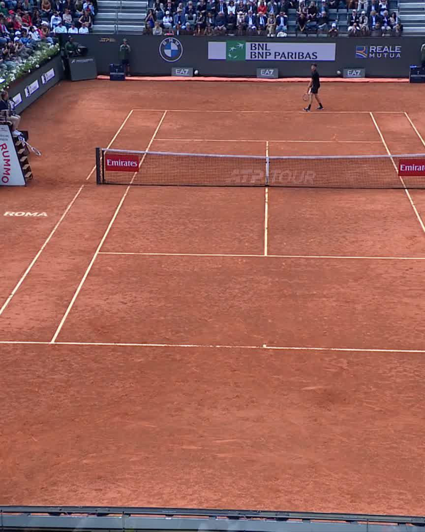 Jannik Sinner’s reaction after beating Daniil Medvedev to reach the final in Rome. He becomes the 2nd man in history to reach the final of the first 5 Masters events of the season. Rafa Nadal - 2011. Jannik Sinner - 2026. Si(n)mply the best. 🇮🇹🥹