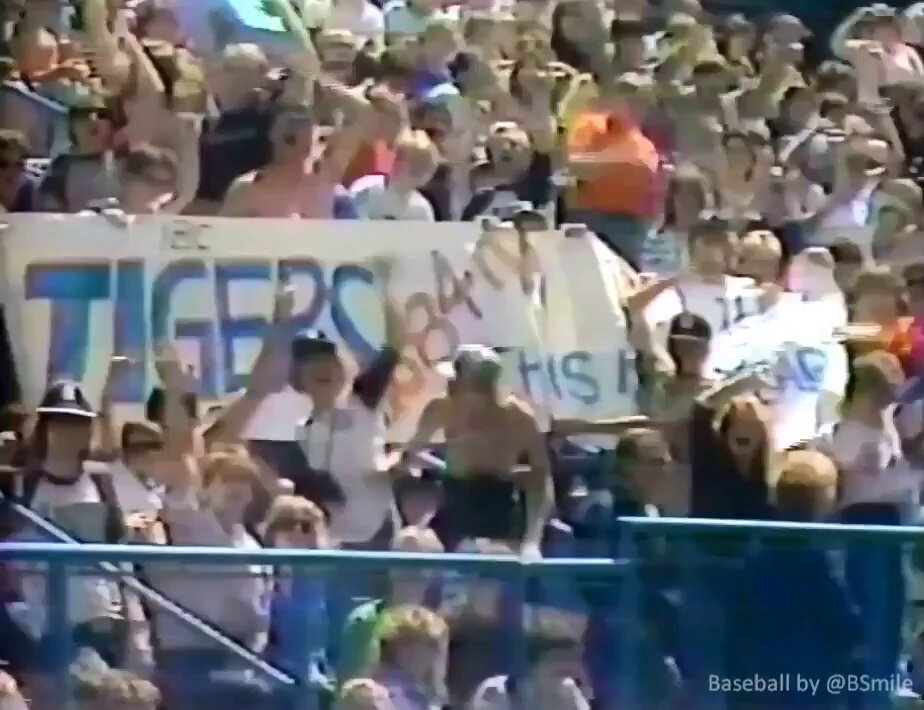 "American League jubilation. Delirious Detroit fans were up in arms over their record setting #Tigers." ~ Mel Allen (This Week In Baseball - May 1984) #TWIB #MLB #Baseball #History #1980s #SaturdayMorning