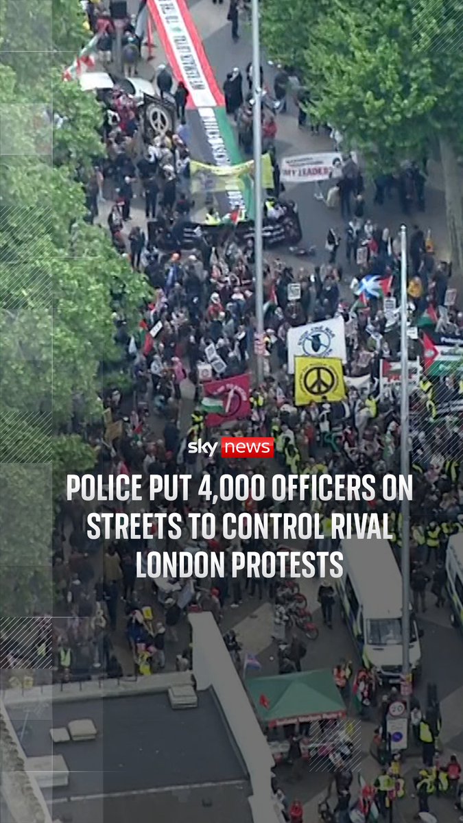 More than 4,000 police officers are patrolling the streets in London as United the Kingdom and pro-Palestine protests take place. London protests latest: