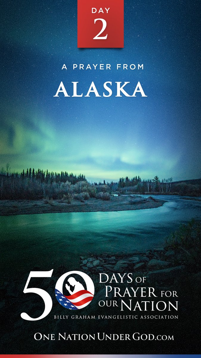 Join us for DAY 2 of 50 Days of Prayer for America with Pastor Ron Hoffman of ALASKA. Go to and let us know you are praying. #50Days50States50Prayers BGEA