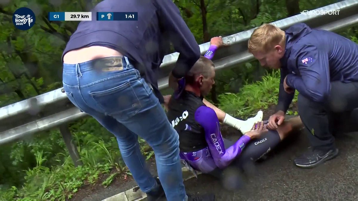 El milagro del día en el ciclismo. La caída de Kelland O'Brien en el #TdH2026