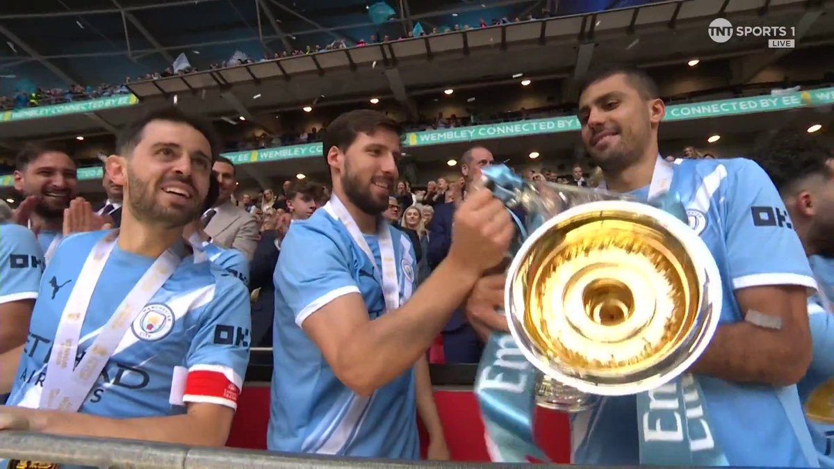 Manchester City lift the FA Cup trophy for a third time under Pep Guardiola 🥳🏆 📺 Stream with TNT Sports on HBO Max