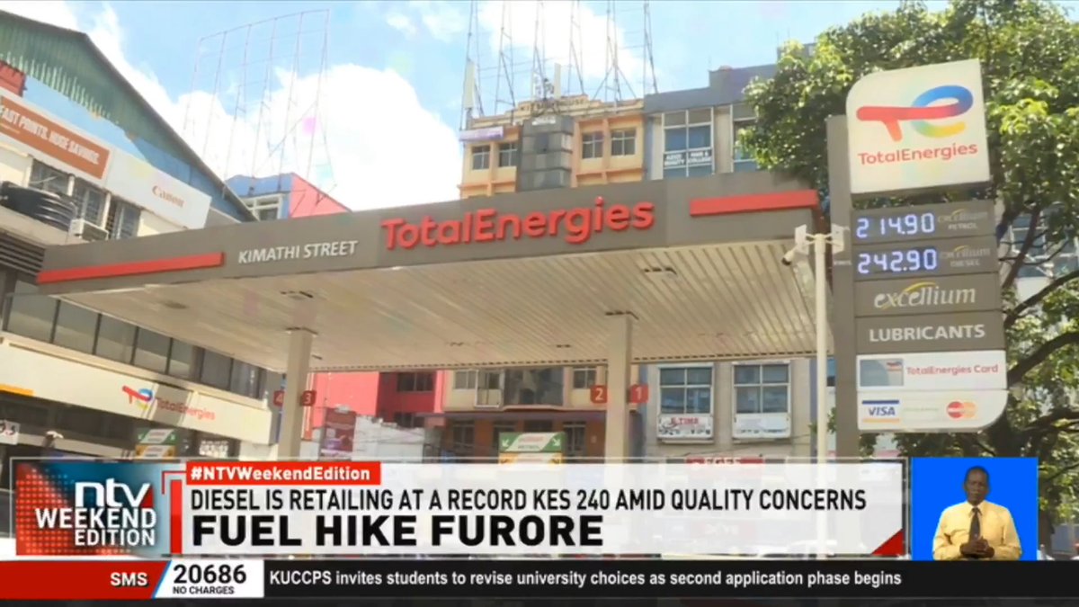 Why are Kenyans paying Sh242.92 for a downgraded, high-sulphur fuel? With a litre of diesel skyrocketing to a record 242.92 shillings, Kenyans are taking a double hit at the pump. Motorists are paying premium rates for a downgraded, high-sulphur fuel that automotive experts warn could ruin modern engines. #NTVWeekendEdition Michelle Ngele-Odhiambo
