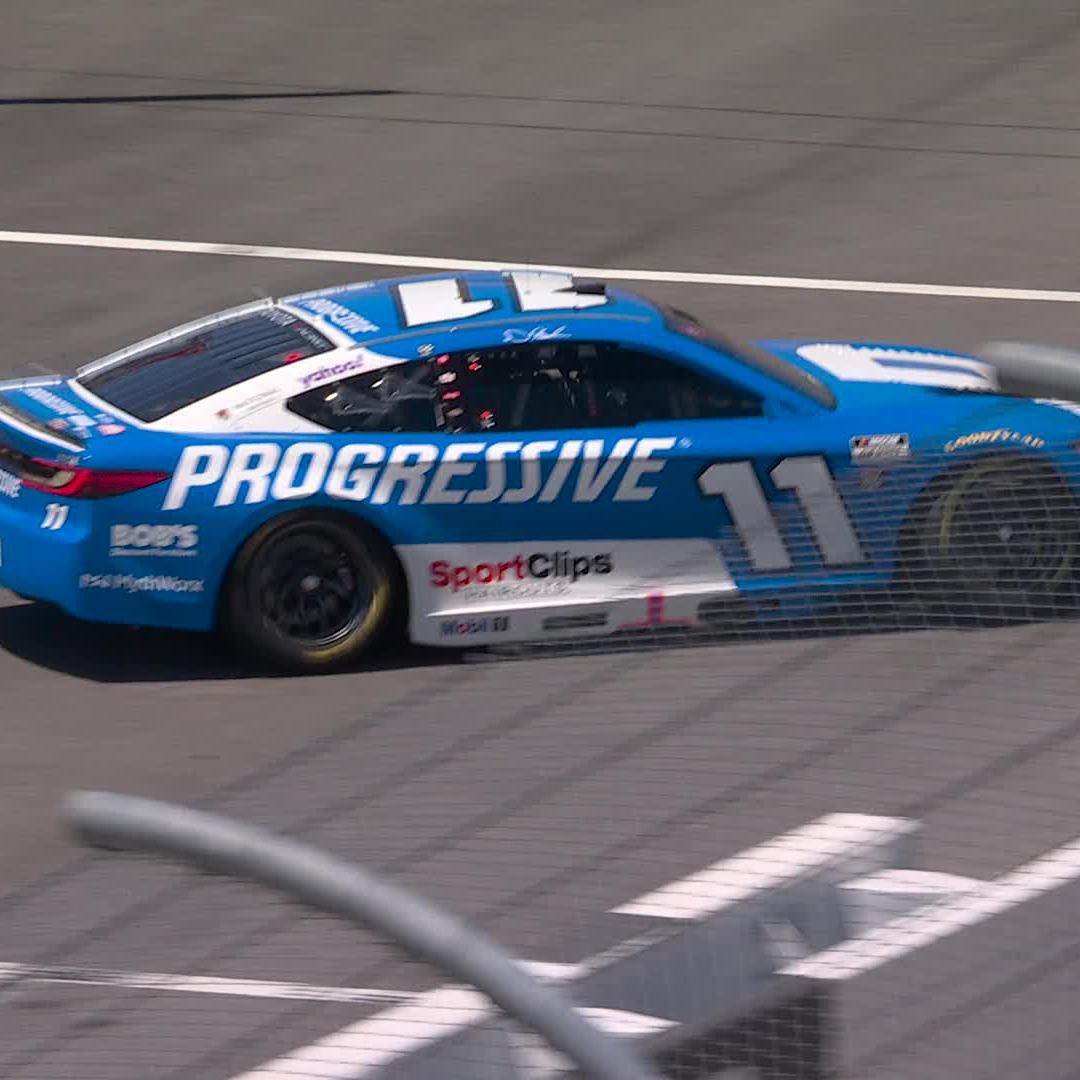 After spinning while warming up the tires, Denny Hamlin claims the pole for the #AllStarRace!