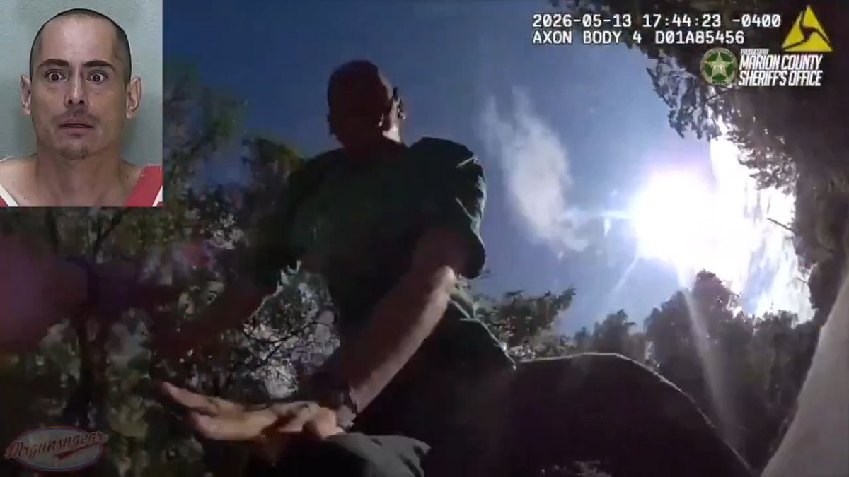 Bodycam video of a Marion County deputy responding to a call of a "suspicious person" in Ocala, Florida on May 13 has been released. Shortly after the deputy exits his vehicle, he's attacked by Heriberto Medina Marquez who was armed with two knifes. Mr. Marquez then fled into the woods before re-emerging and being arrested for attempted murder of a law enforcement officer. Plan accordingly... 🔪 #ocala #cops #enrichment #knife #crime #FAFO #TheVillages #FloridaMan #police #education #florida