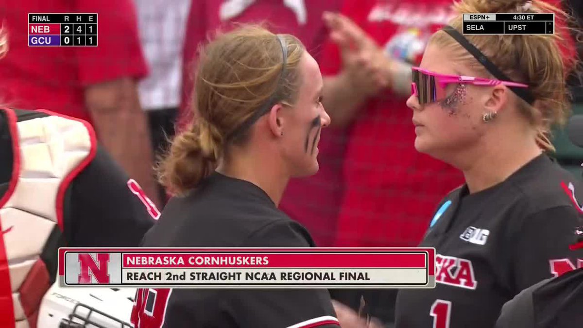 Nebraska ➡️ Regional Final ‼️ Jordy Frahm sends Nebraska Softball through with a career-high tying 1️⃣6️⃣ Ks, the most strikeouts she’s recorded in a Husker uniform 🙌 📺: ESPN+