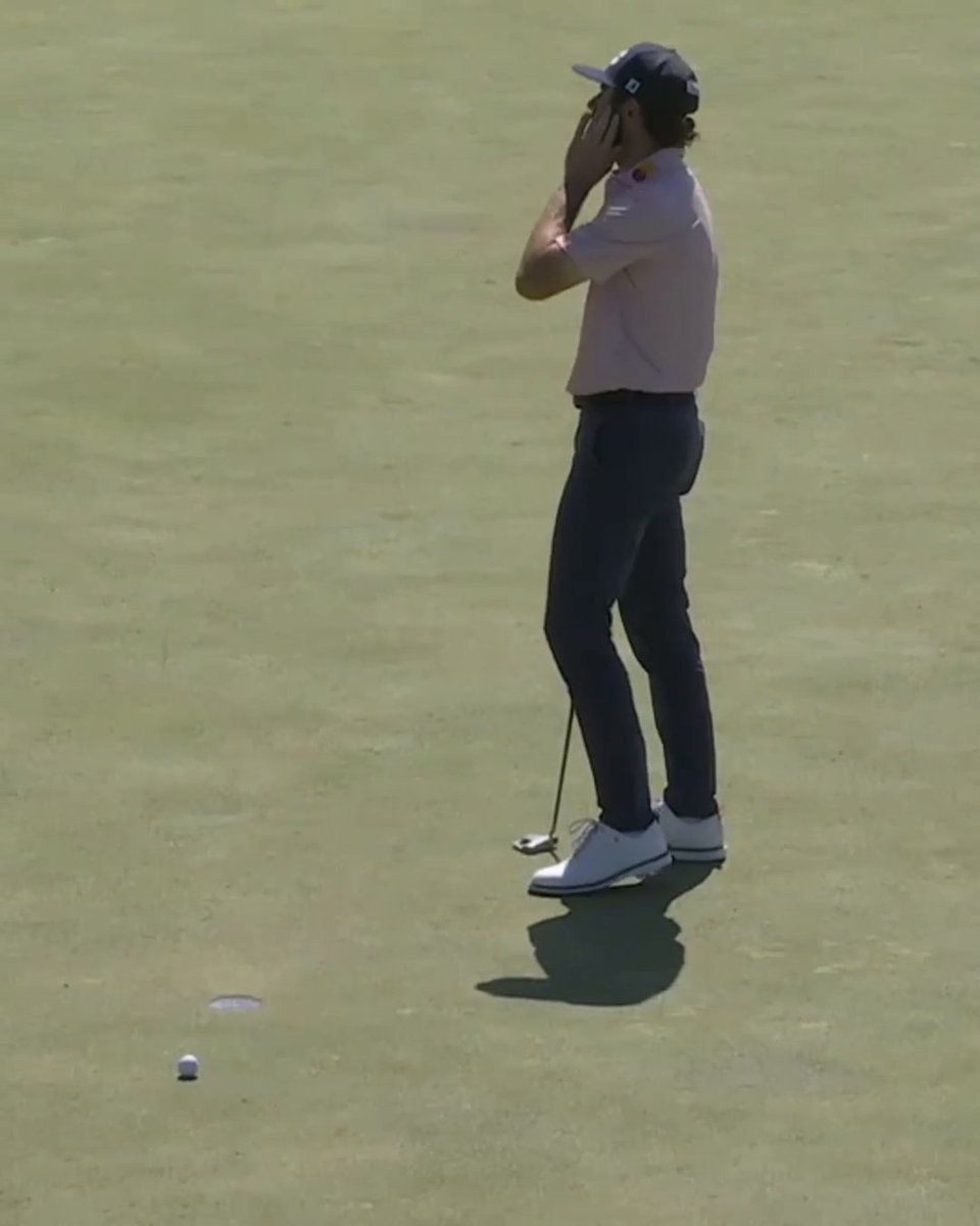 Pain for Cam Young. A three-putt from three feet.