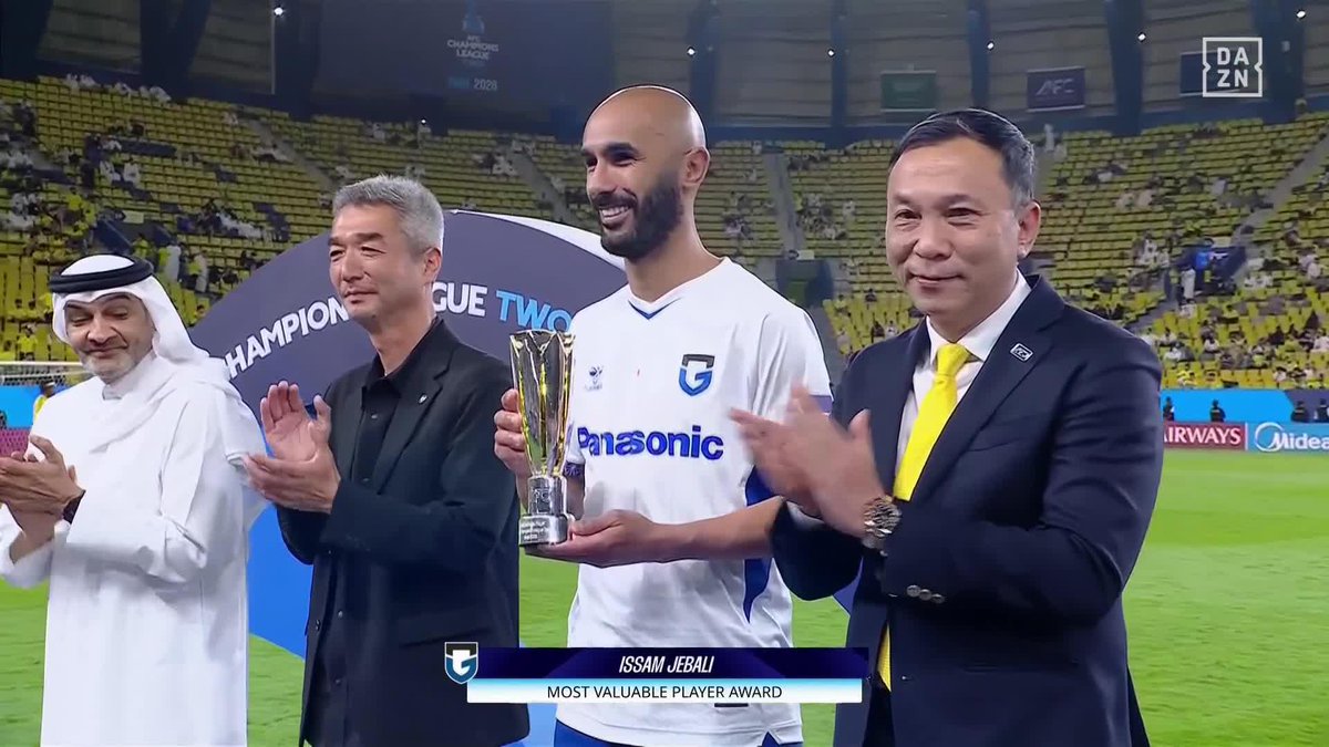 この男なくして優勝は無かった 前線での“鬼キープ”に決定力 🇹🇳イッサム ジェバリが大会MVP受賞👑 🏆AFCチャンピオンズリーグ2 決勝 🆚アル・ナスル vs G大阪 📺DAZN ライブ配信中 #ACLTwo #だったらDAZN