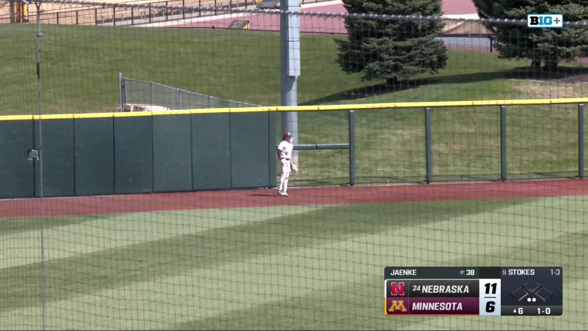 Stokes sends it over the wall. ✌️ Huskers up 12-6.