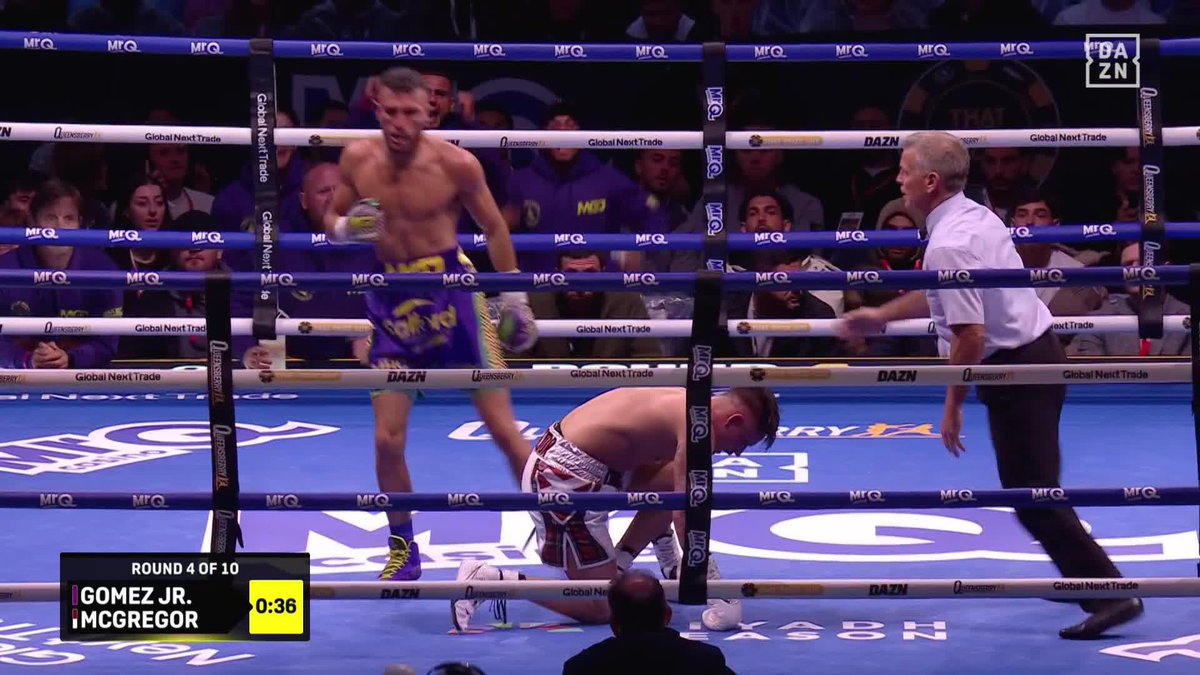 Michael Gomez Jr. DROPS Lee McGregor in round 4 ‼️ #AllenHrgovic | Live NOW on DAZN ▪️