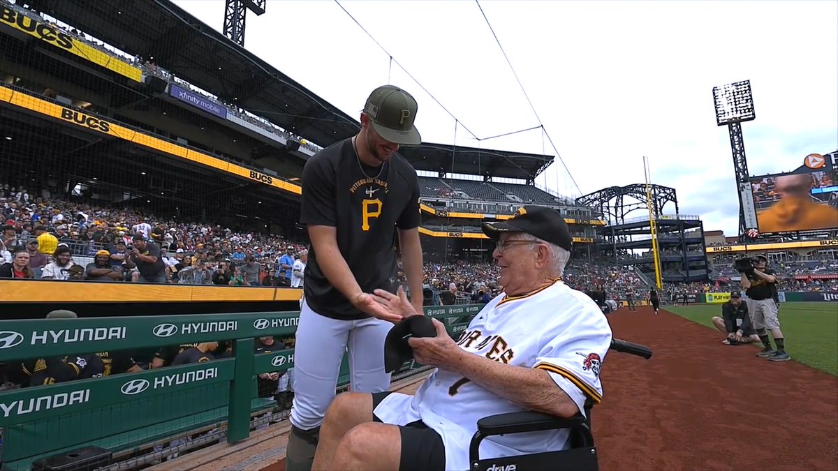 Only good thing to come out of this awful Pirates-Phillies series. Paul Skenes showing his appreciation for WWII vet. Skenes gets it. He’s a class act.
