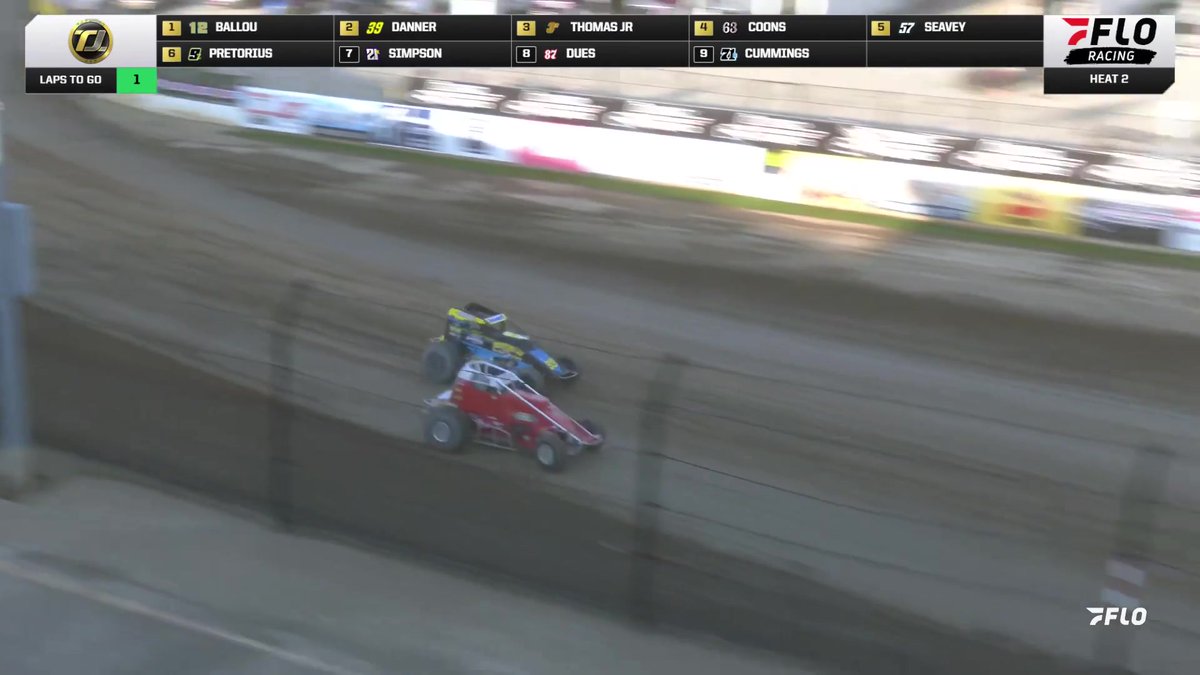 🔥 Robert Ballou and Briggs Danner put on a show for the win in USAC Racing Heat #2 win at ELDORA SPEEDWAY! #USAC #LetsRaceTwo