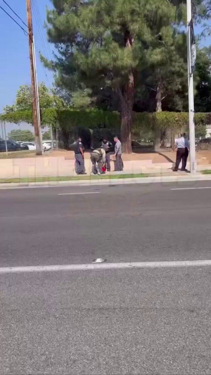 Cell phone video shows a Riverside County Sheriff's deputy slamming a 16-year-old female juvenile student near Vista del Lago High School in Moreno Valley. The deputy approached the student as she walked away following a fight between students. He ordered her to put her hands behind her back. When she appeared resistant, the deputy slammed her to the ground, handcuffed her, and picked her up. She was evaluated by paramedics at the scene and had no serious injuries. The mother stated that she was left with a blackeye, bruises, and scratches from the incident.