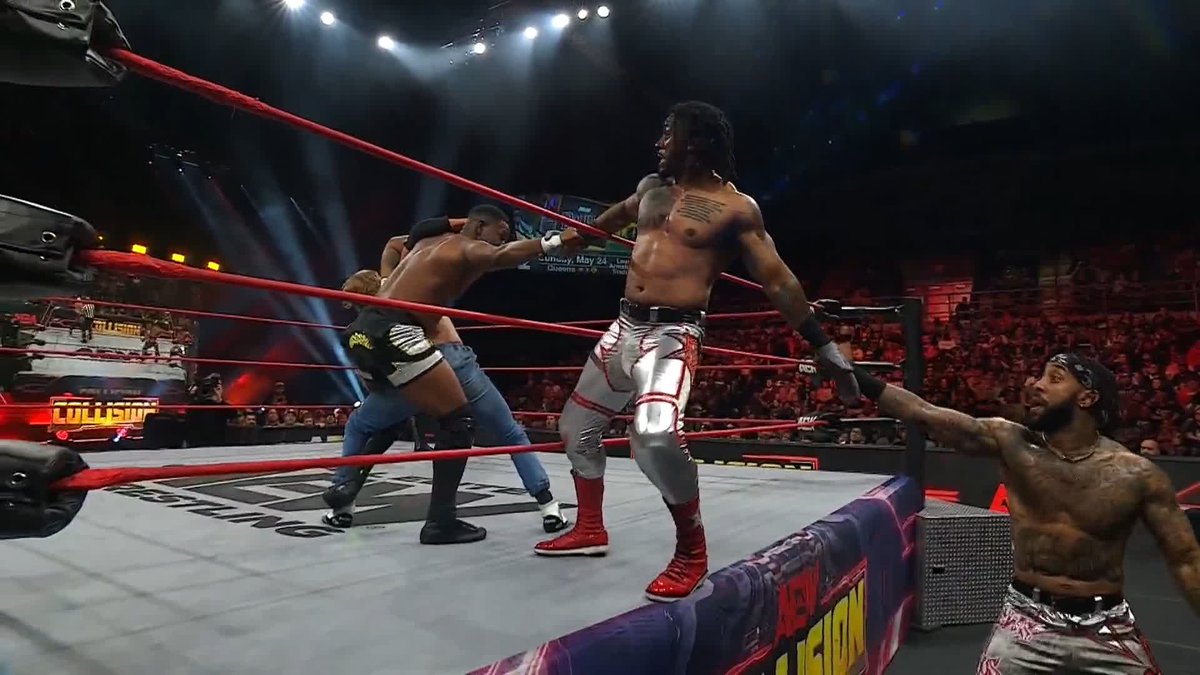 Teamwork was the plan! For STP, that plan fell apart fast 🤷 Watch #AEWCollision LIVE on TNT + HBO Max