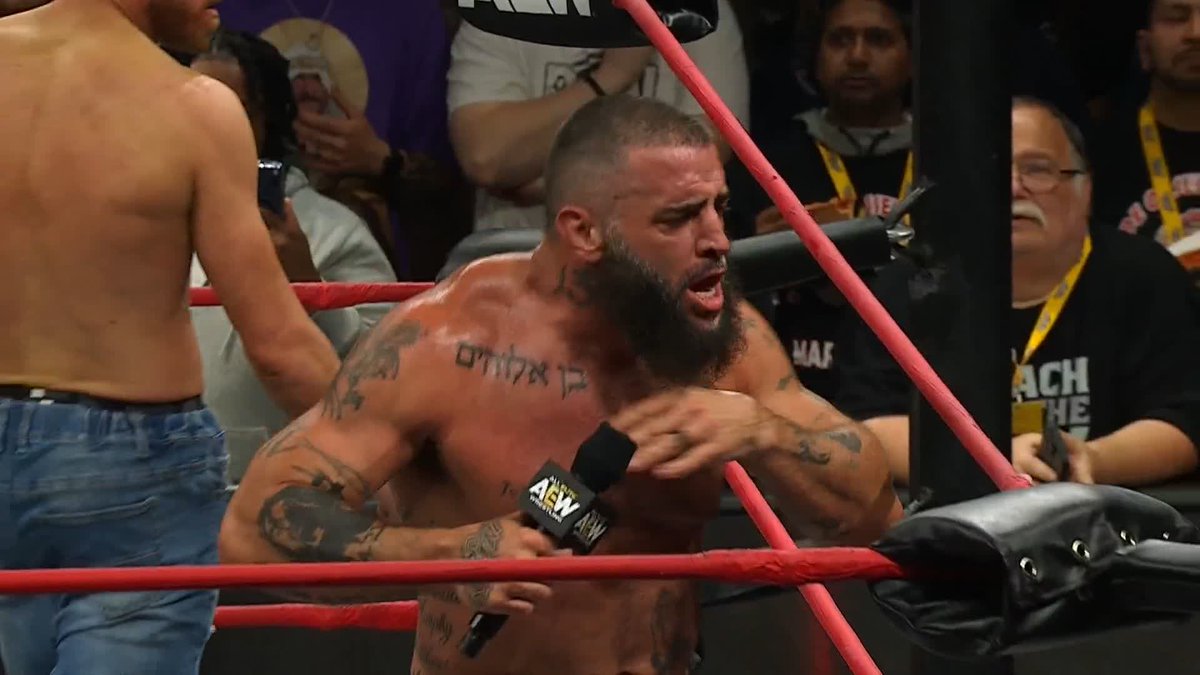 .Mark Briscoe is calling for chaos! ANYTHING GOES! NO DQ! But Tommaso Ciampa does not look ready for that kind of fight! Watch #AEWCollision LIVE on TNT + HBO Max