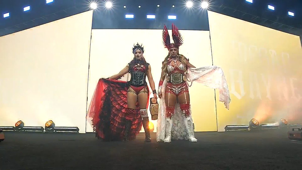 The door is open, but the challenge is brutal! Any team that can last five minutes against Divine Dominion (MEGAN BAYNE ⚡️ メーガン・ベイン and Lena Kross レナ・クロス) will earn a shot at the #AEW Women’s World Tag Team Titles! Watch #AEWCollision LIVE on TNT + HBO Max