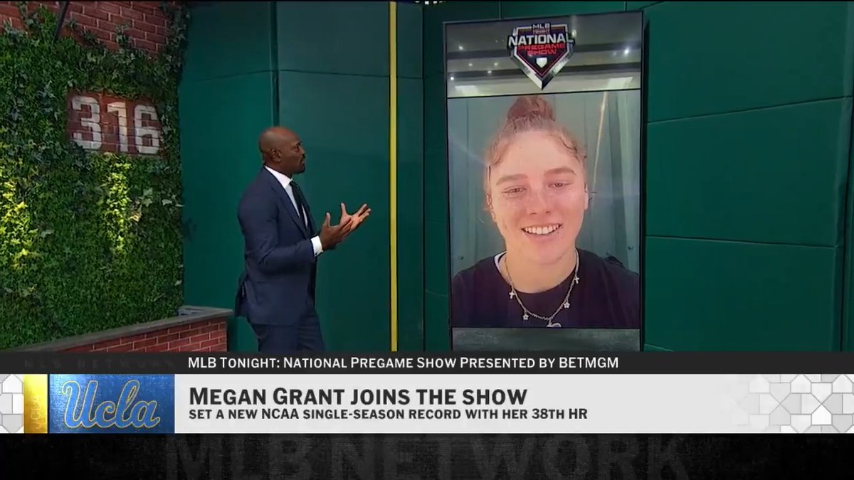 Megan Grant hit her 3⃣9⃣th homer of the season tonight! The UCLA Softball slugger discussed her hitting philosophy with Harold this week after setting the NCAA Softball single-season HR record.