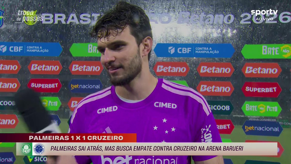 Goleiro Otávio, após Palmeiras 1 x 1 Cruzeiro: "Cada vez mais confiante e mais tranquilo pra jogar".