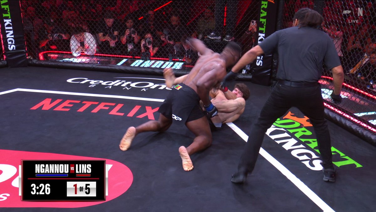 FRANCIS NGANNOU LAYING THE BOOM ON PHILIPE LINS IN ROUND 1 🔥 #RouseyCarano is LIVE now only on Netflix!