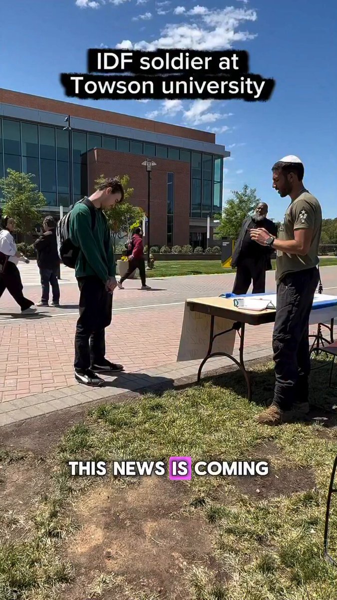 An IDF soldier visiting Towson University received the treatment they deserved from students “Keep sucking our country dry, bitch” “I don't want to talk to someone like you who supports an inherently genocidal state”