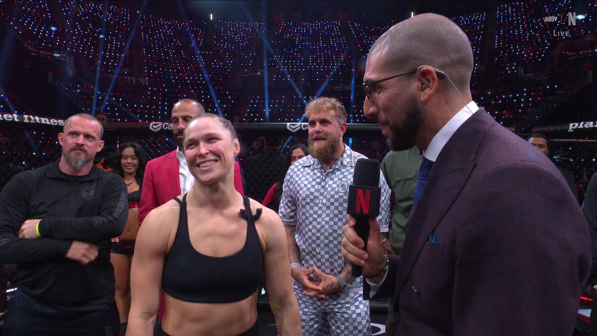 “There’s no way I could’ve ended it better than this. I want to make some more babies.” That’s all for Ronda Rousey in MMA. Legend 🐐 #RouseyCarano