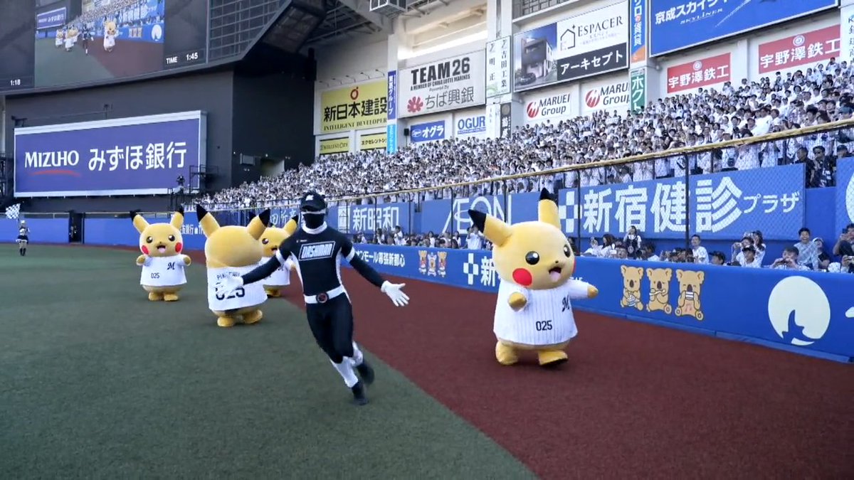 "でんこうせっか"でリベンジ🤷‍♂️ ピカチュウ 掟破りのチームプレーで勝利🏃🏃🏃 これにはダッシュマンも納得いかず #chibalotte #ベースボールLIVE で配信中[初月無料]