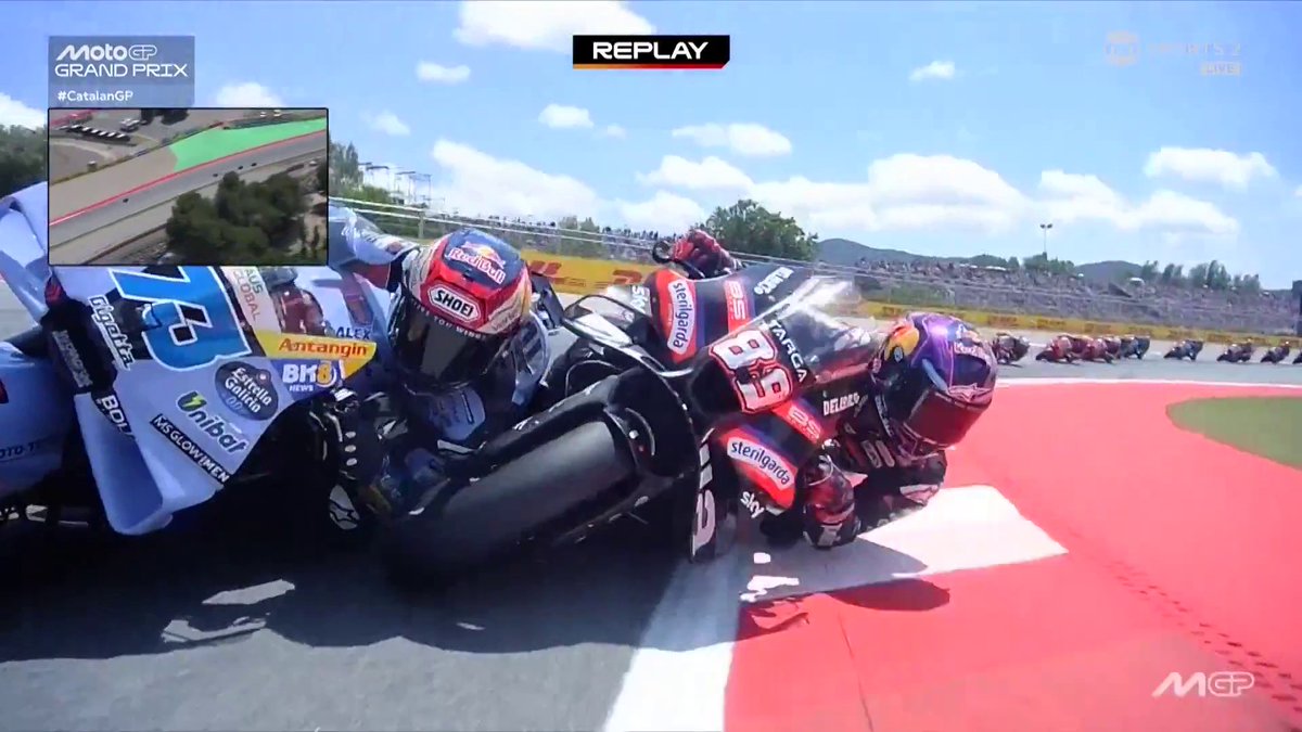Rubbing is racing? ๐ถ๏ธ #MotoGP | #CatalanGP | Live on TNT Sports and HBO Max