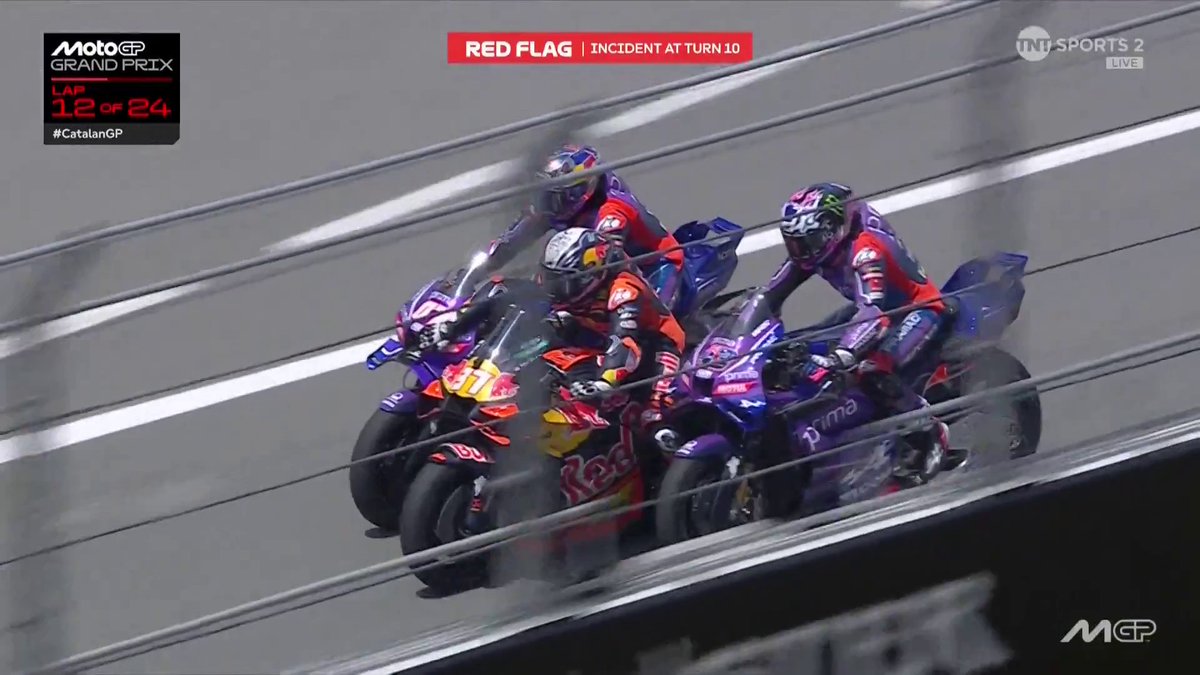 RED FLAG ๐ฉ We pray that Alex Marquez is ok after that bizzare and terrifying moment ๐ #MotoGP | #CatalanGP | Live on TNT Sports and HBO Max