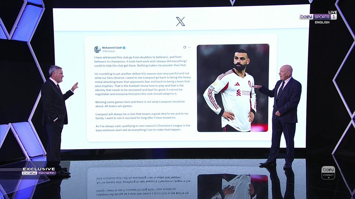 🗣️ "I don't think he'll [Arne Slot] be in charge next season, I'm more convinced about that than ever." Richard Keys &amp; Andy Gray react to Mohamed Salah's latest social media post 👀 #beINPL #LFC