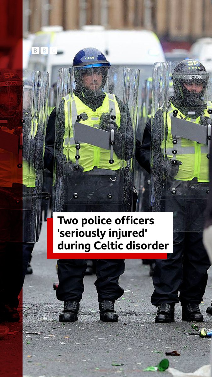 Two police officers 'seriously injured' and 14 arrests during Celtic disorder