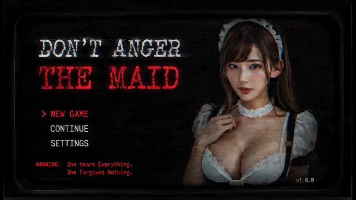 DON’T ANGER THE MAID(CM) 下記、引用元様の設定から、CMを作ってみました。 (このゲームは、開発されてないからね!w) ちょっと、レトロ風な感じになっています🙃