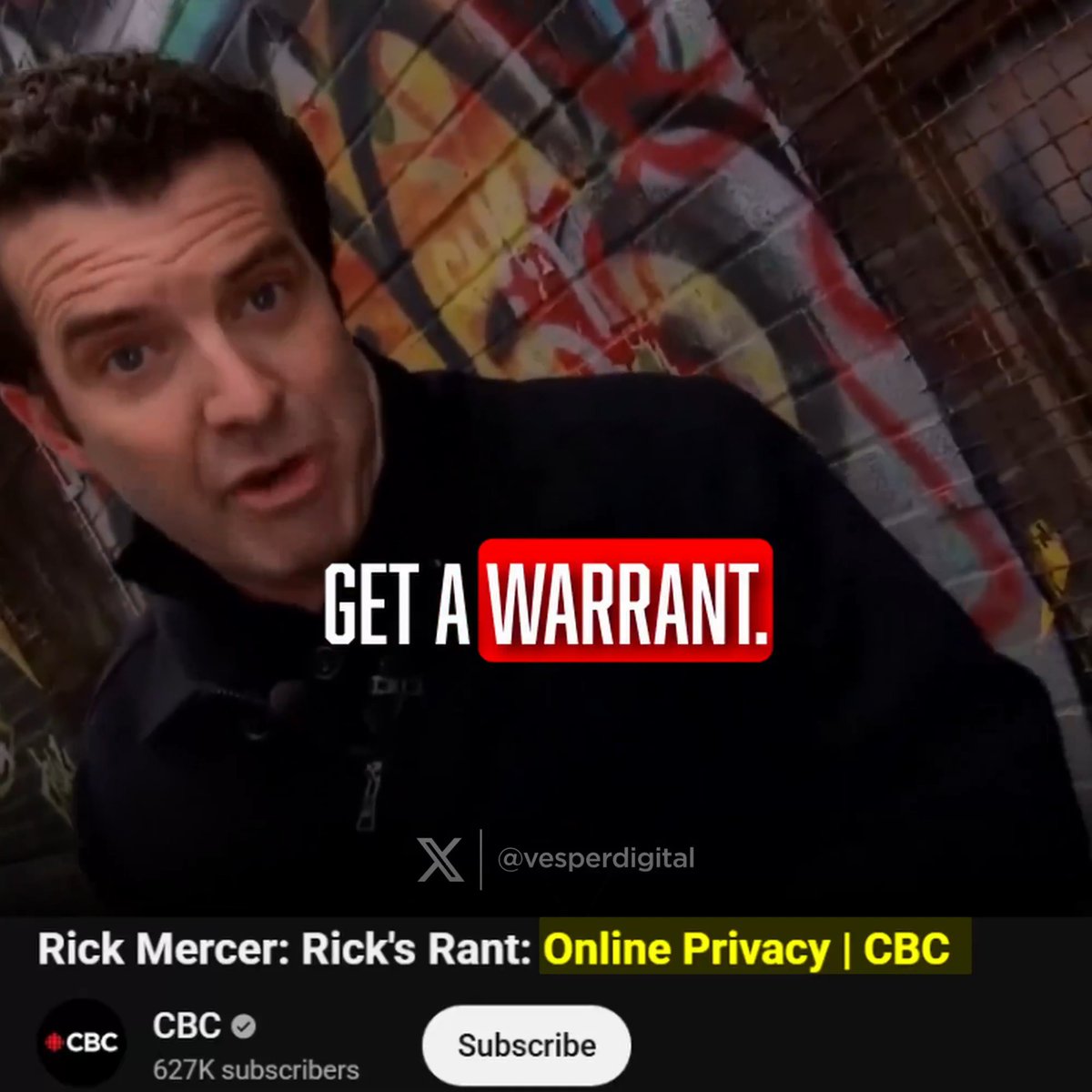 🚨 CBC Buried Footage🚨 Forgotten segment from Rick Mercer on CBC calling out government spying on Canadians? I wonder where that energy is now for Bill C-22? Don't we need CBC like this? What happened? 🤷♂️