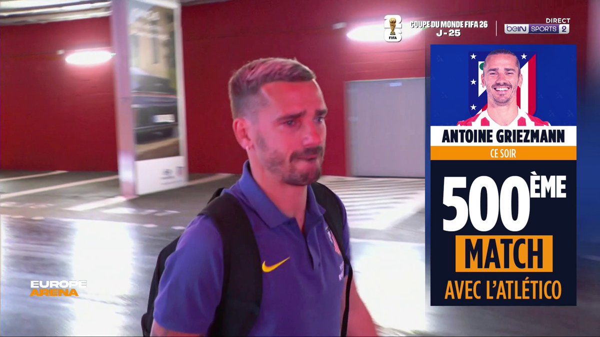 Antoine Griezmann 🇫🇷 visiblement TRÈS ÉMU avant de disputer son dernier match à domicile avec l’Atlético Madrid. 🥺 🎥 beIN SPORTS