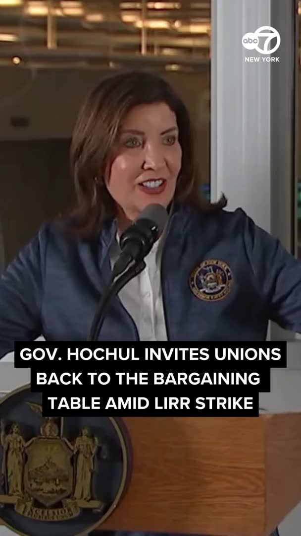 Gov. Kathy Hochul urged striking LIRR workers and the MTA on Sunday to return to negotiations and quickly reach a deal to end the strike.