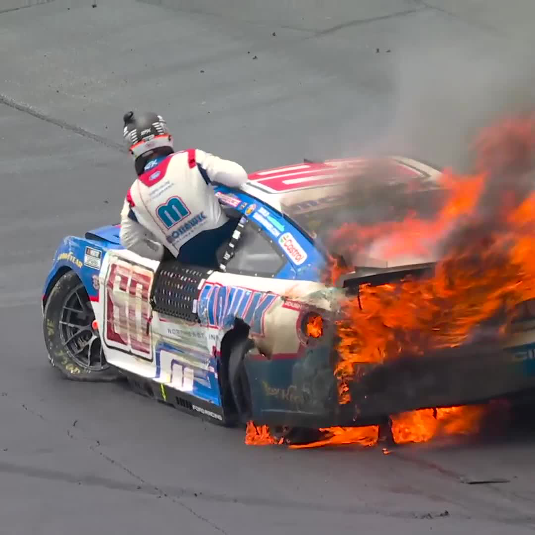 Big trouble to start the #AllStarRace! Multiple drivers, including Kyle Larson and Ryan Blaney, are involved in this accident.
