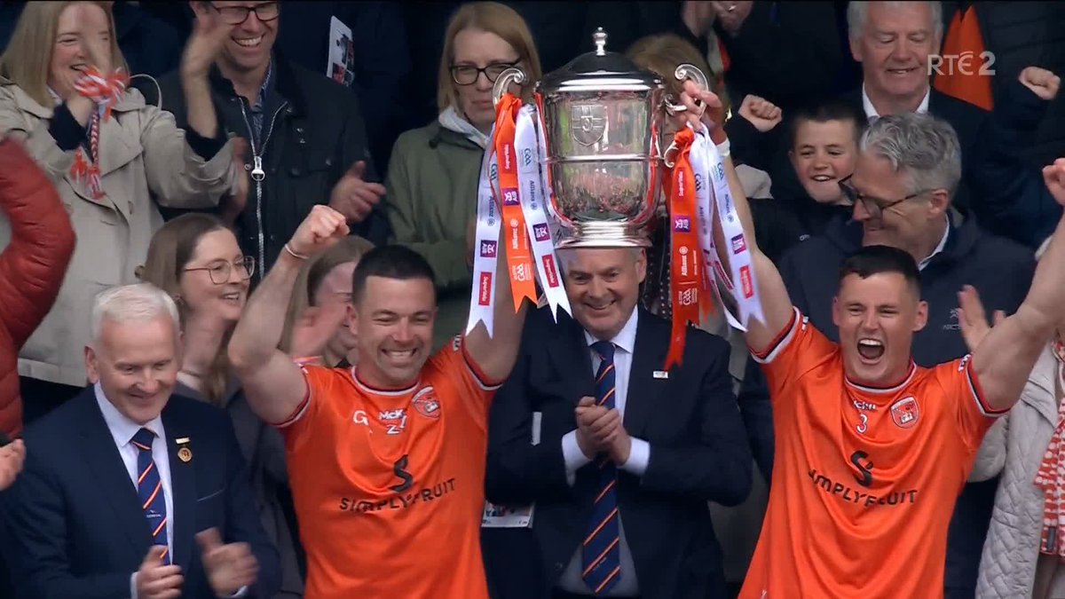 The moment Armagh players and supporters have waited for. The Anglo-Celt Cup is going back to the Orchard County.