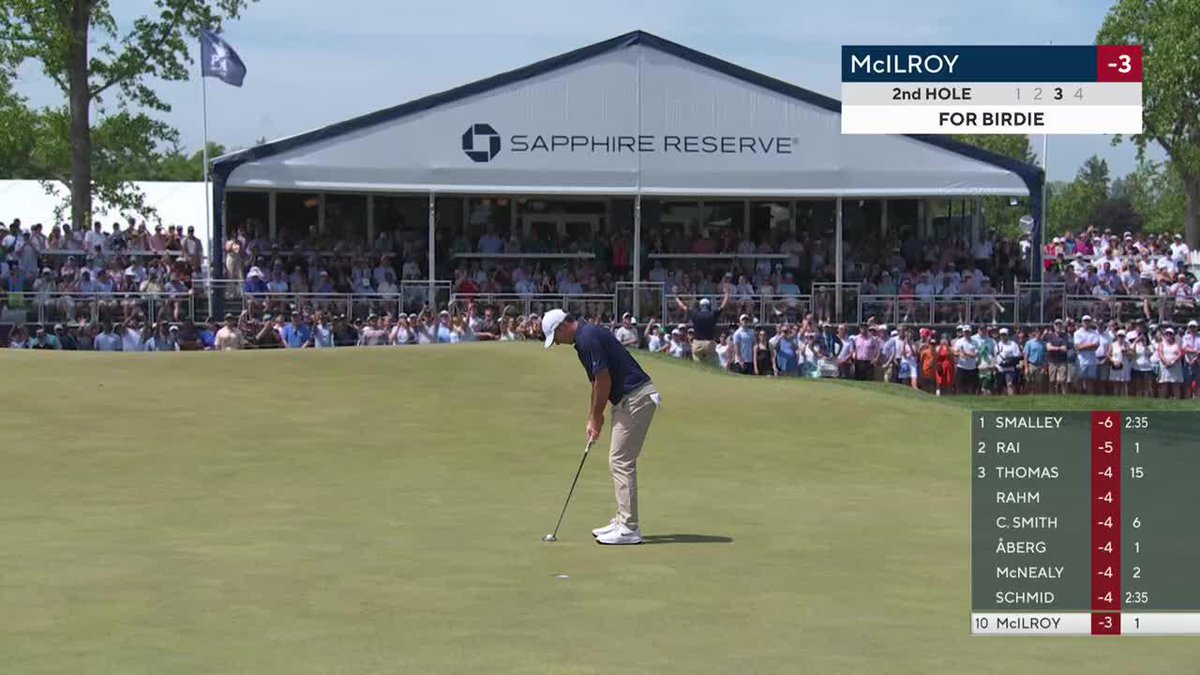 Here he comes! Rory McIlroy birdies the 2nd at Aronimink and is now just two shots back. #SpiderTour