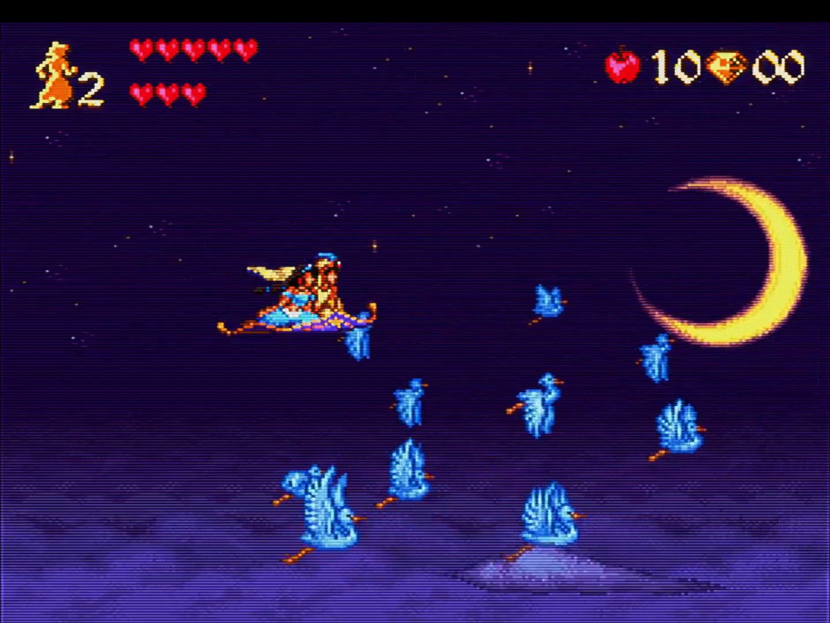 Easily my favorite part of Aladdin on SNES is the music. I've always loved how the 16-bit chip sounds, and it was perfect for the Disney scores at the time. The bonus level where A Whole New World plays is pretty simple, but it's a memorable and cinematic set piece. #RetroGaming
