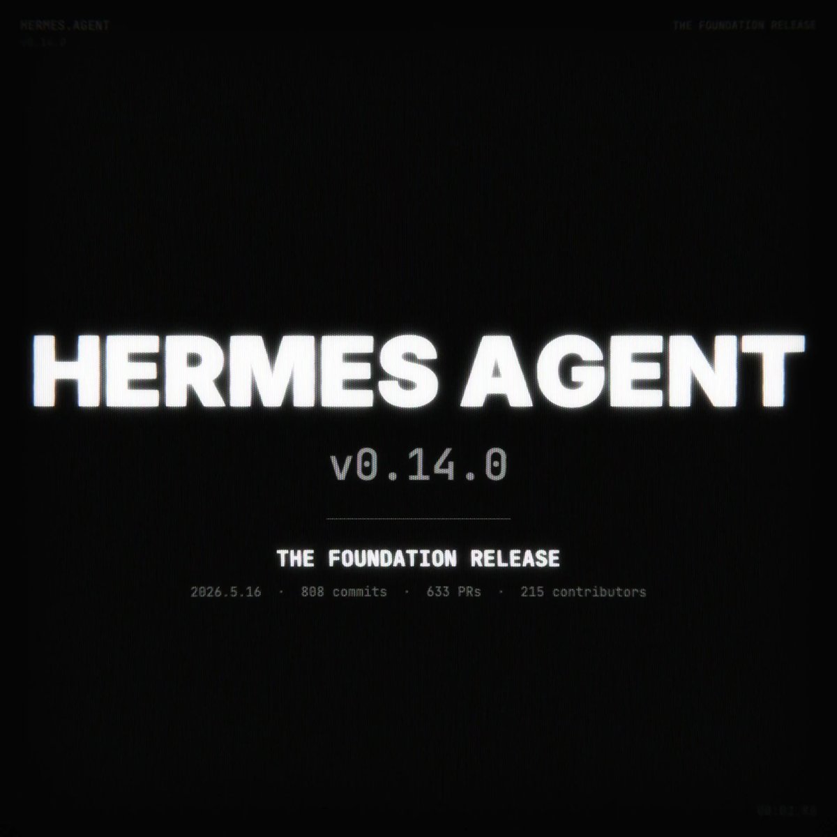 Hermes Agent v0.14.0 - “The Foundation Release” Changelog below