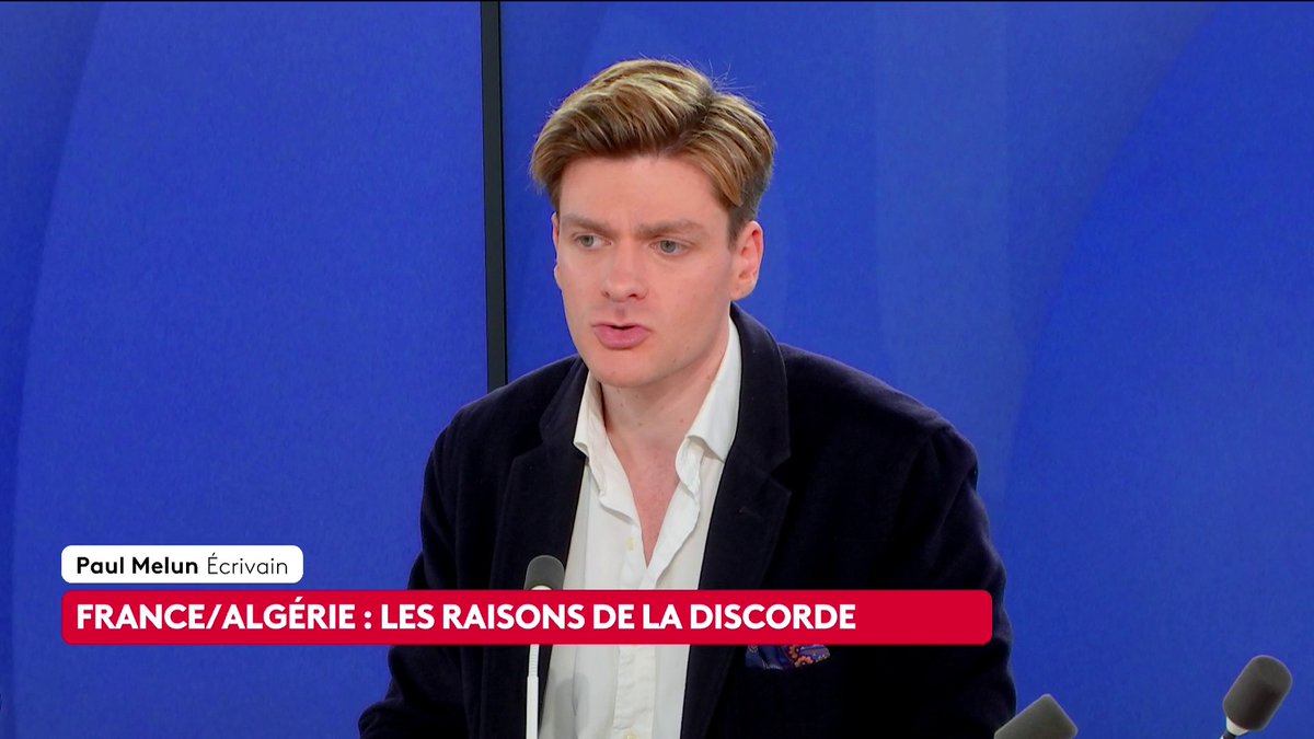 🔴 Algérie : "Il fallait une stratégie de “good cop / bad cop”, et Retailleau avait sa place dans cette discussion (...) Je ne vois pas pourquoi l’Algérie bénéficierait de notre mansuétude plus que d’autres régimes autoritaires", note Paul Melun. #LePourEtLeContre #canal16