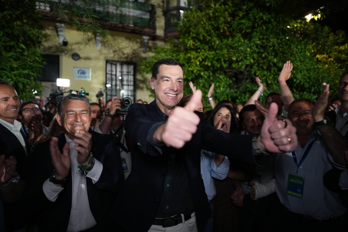 ¡Hemos ganado las elecciones en Andalucía con casi 150.000 votos más que en 2022 y somos el partido preferido de los andaluces en las ocho provincias! Gracias a los más de 1.730.000 andaluces que nos habéis dado vuestra confianza. No os vamos a defraudar. #EleccionesAndalucía