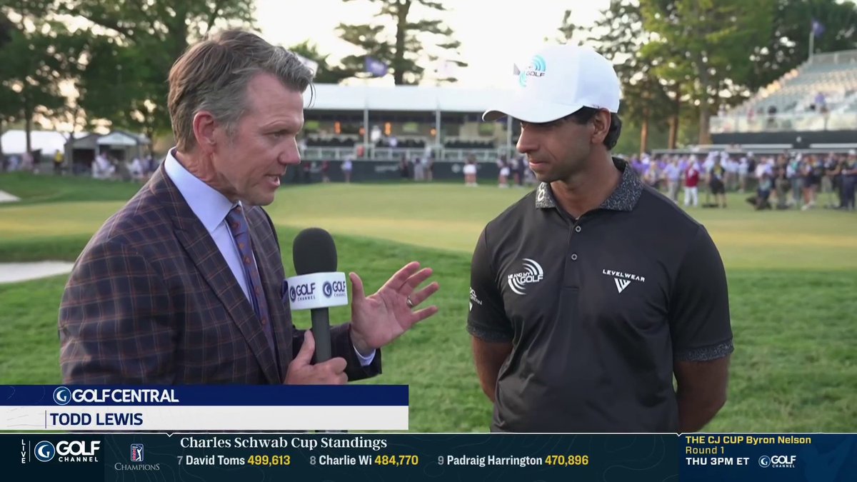 Composure and determination ๐๐ Aaron Rai speaks to Todd Lewis on how he stayed focused and achieved his major dream at the PGA