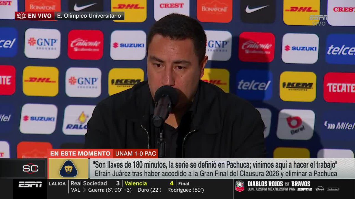 "Yo les contaba que iba a traer el campeonato y nadie me creía" Y decir que Efraín Juárez está a 180 minutos de poder ganar el título con Pumas 😱