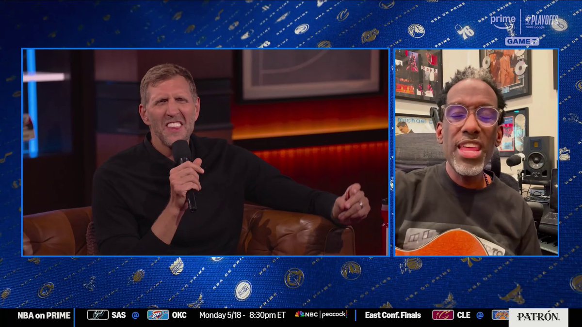 End Of The Road feat. NBA on Prime crew 🎶 Shawn Stockman from Boyz II Men made a special appearance on Nightcap to surprise Dirk Nowitzki, and everyone joined in on the sing-along 🎤