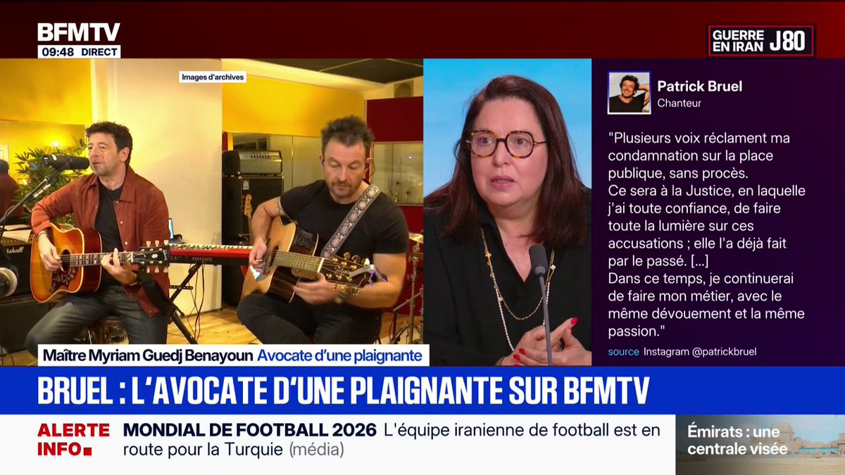 "Il va lui crier dessus", confie l'avocate d'une plaignante accusant Patrick Bruel de violences sexuelles